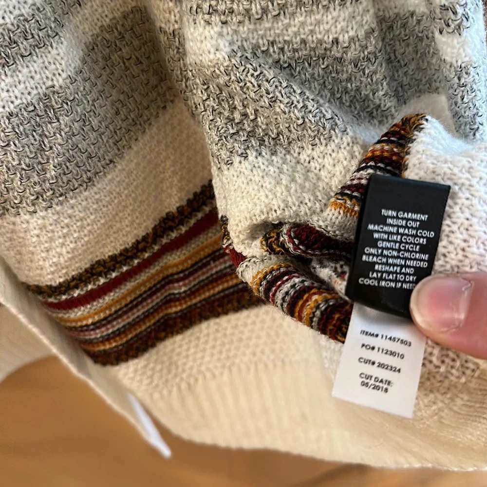 Torrid Ivory Stripe Shawl Knit Cardigan Sweater Open Front Pockets Plus Size 1